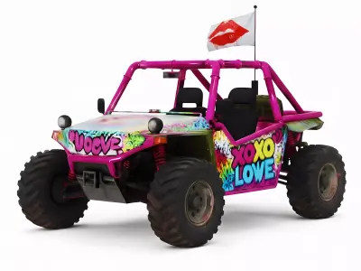 Love Patrol Tactical Humvee 3D Model Low-poly 3D model