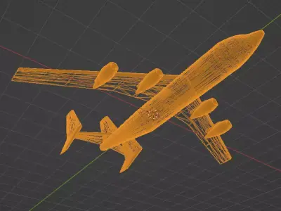 Fictional Tri-Tail Heavy Cargo Aircraft 3D model
