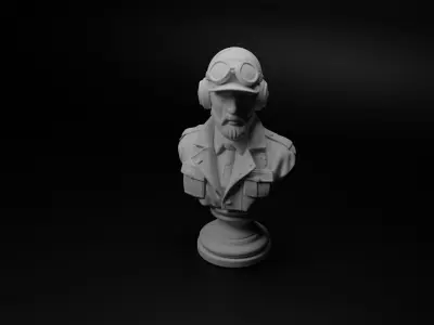 Helicopter Pilot Bust Chess 3D print model order