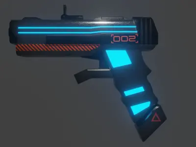 Sci-fi Pistol  Free low-poly 3D model purchase