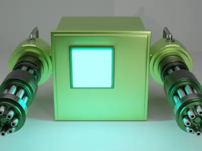 Ai Minigun for game 3D model