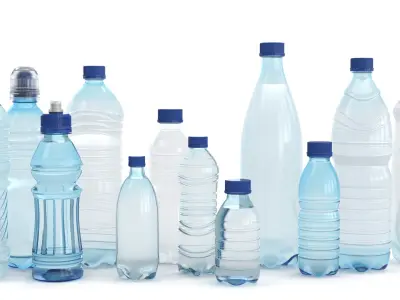 Set plastic 12 water bottle 3D Model 