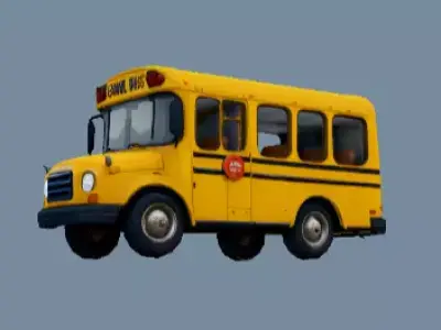 School Bus 3D Model Low Poly Game Ready PBR Textures 3D model