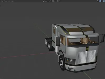 JRAM Semi Truck Low-poly 3D model