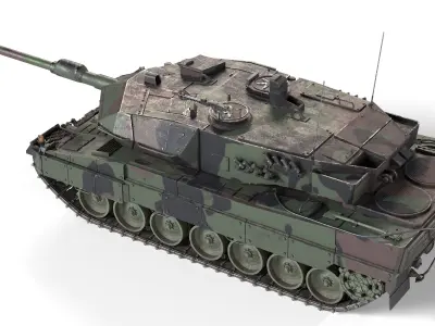 Leopard 2A6 Battle Tank Low-poly 3D model