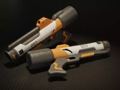 Sci-fi flame gun 3D model