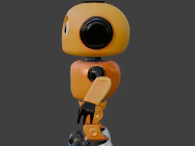 Human Robot 3D Model Sci-Fi Android Character Low-poly 3D model