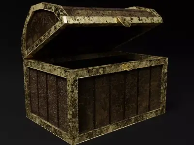 Low-poly Empty Treasure Chest Free low-poly 3D model
