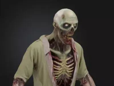 Zombie 3D Model Realistic Horror Sculpture Free 3D print model buy