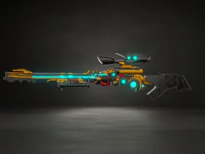 3D Gun Model Low-poly 3D model purchase