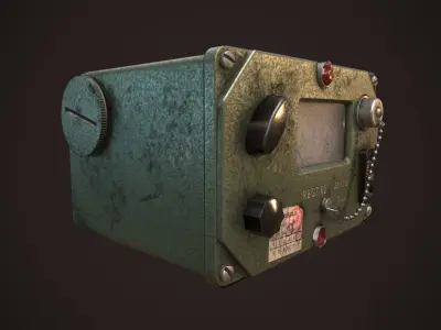 Vintage Military Dosimeter - Low-poly Game-ready PBR 3D Model Low-poly 3D model