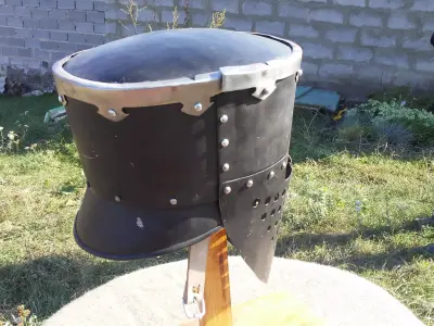 WG 7050 - Medieval Pot Helm - DXF Armor Pattern Low-poly 3D model