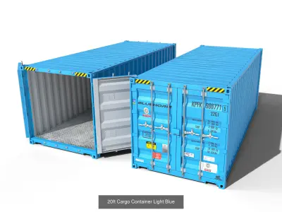20ft cargo containers 3D Model Pack