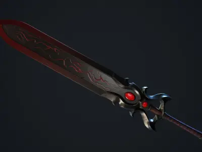 Vampiric Greatsword Low-poly 3D model