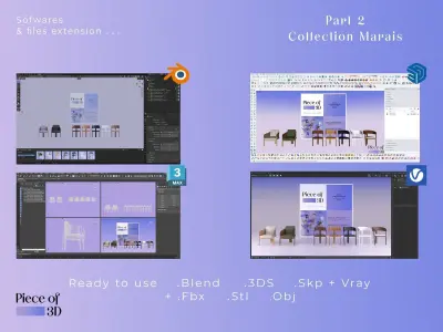 AMPM Collection Set Part 2 - Marais - Chairs and Armchairs 3D model