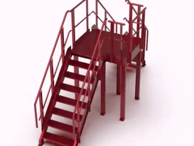 Industrial Stairs 3D model 3D model