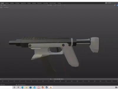 lowpoly smg gun Free low-poly 3D model