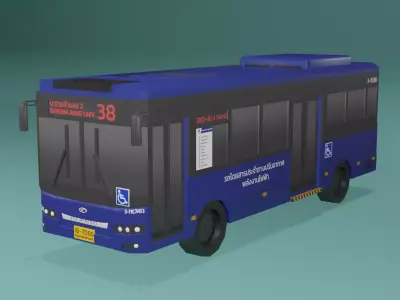 NEX-MINEBUS Blue Thai bus Low poly Low-poly 3D model