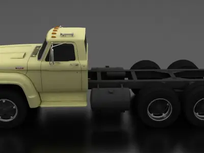 T-Series T-850 Truck Chassis 1964 Low-poly 3D model