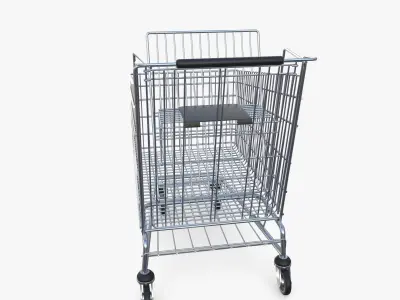 Shopping cart v5 Low-poly 3D model