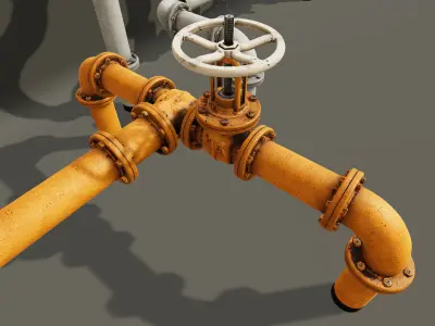 PBR Modular Pipes Set - Unity Project 2017 Low-poly 3D model