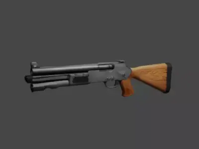 Shotgun lowpoly Low-poly 3D model