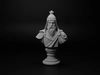 Mongol Cavalryman Bust Chess 3D print model order