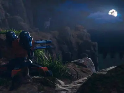 Sci-Fi Turret  Low-poly 3D model purchase