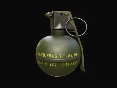 M67 fragmentation grenade Low-poly 3D model
