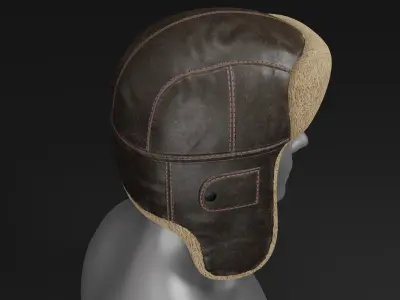 Winter Hat - Aviator - Military PBR 4K Low-poly 3D model