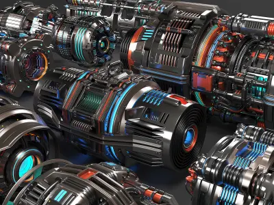 Sci Fi Mega Elements KITBASH - SUBDIVISION READY - Full pack 3D model
