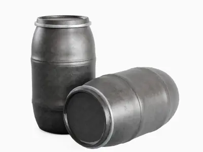 Dirty Plastic Barrel 06 Low-poly 3D model