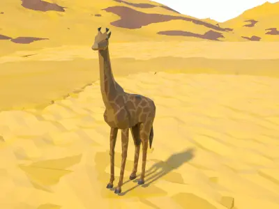 African Giraffe Low-poly 3D model