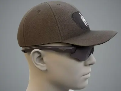 Tactical Sunglasses Baseball Cap 01 Low-poly 3D model