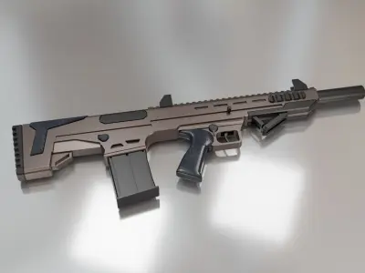 Rifle Low-poly 3D model 2