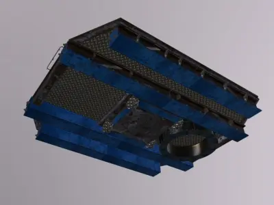 Crane Platform Flat Low-poly 3D model