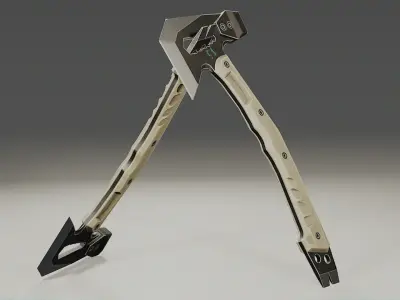 Tactical axe game-ready model Low-poly 3D model