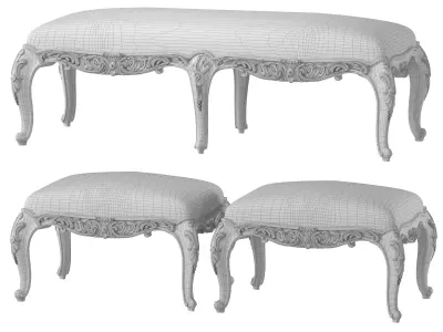 andrea fanfani bench and pouf 734 3D model