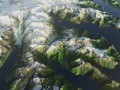 Kenai Fjords Alaskan glacier national park 3D model