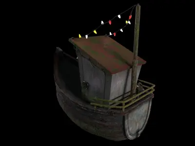 Boat Free 3D Model - Free Game Ready Low Poly 3D Model Low-poly 3D model