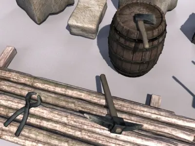 Building materials set 3D model