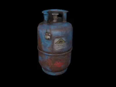rusty gas cylinder  Low-poly 3D model