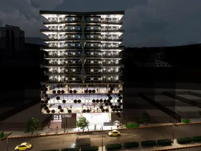 residential  administrative and commercial tower  3D model