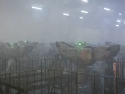 Mech Hangar VFX Low-poly 3D model