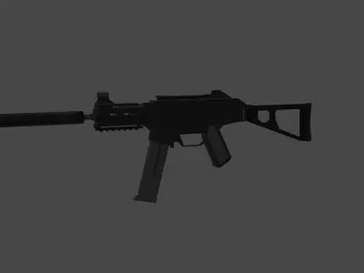UMP-45 Glock19 MP-7 Low-poly 3D model