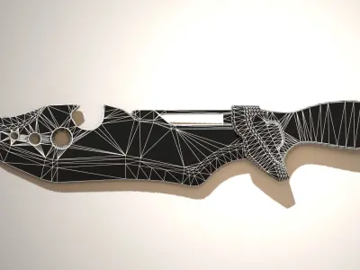 Knife Low-poly 3D model 12