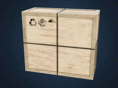Wooden Cargo box Low-poly 3D model purchase