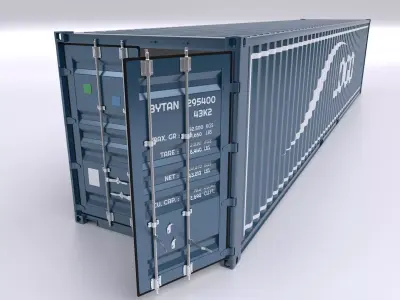 Standart Shipping Container 40ft Rigged 3D model