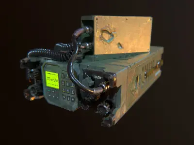 Military Radio Game Ready Low-poly 3D model