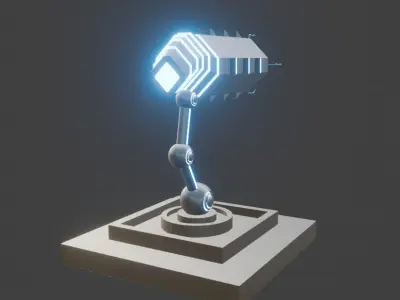 plasma turret Low-poly 3D model buy